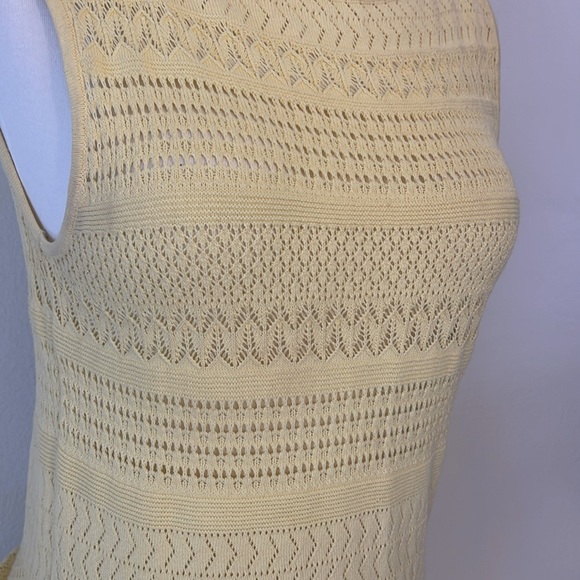 Ralph Lauren Yellow Dress Perfect For Graduation! Size Small Open Knit Tank - Picture 4 of 8